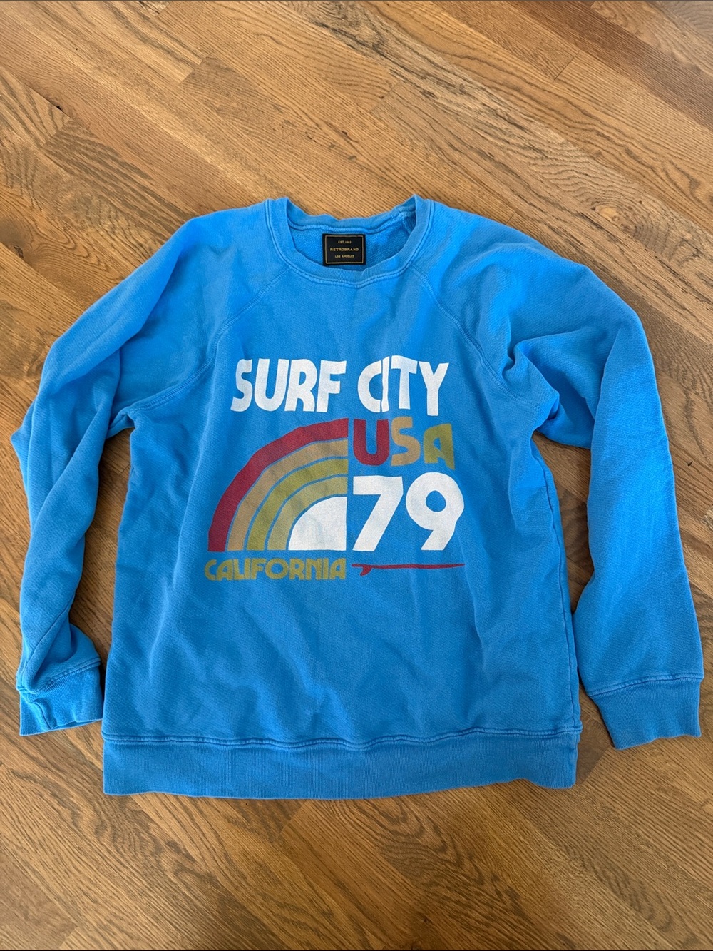 Surf City USA 79 Blue Crewneck Sweatshirt - From Anthropologie